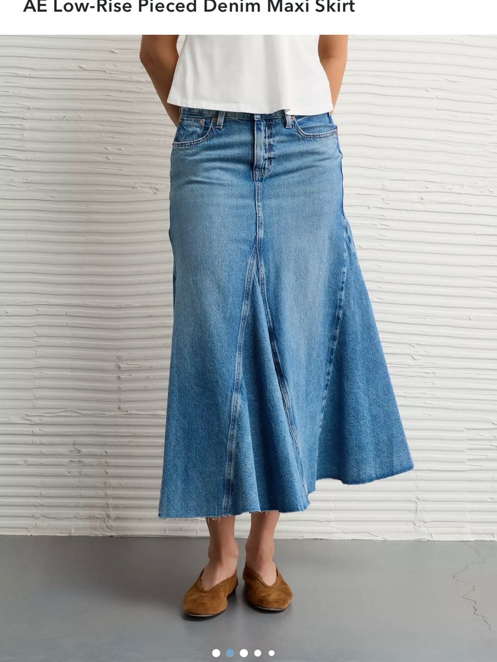 American Eagle Outfitters Denim Pieced Maxi Skirt - Light Blue